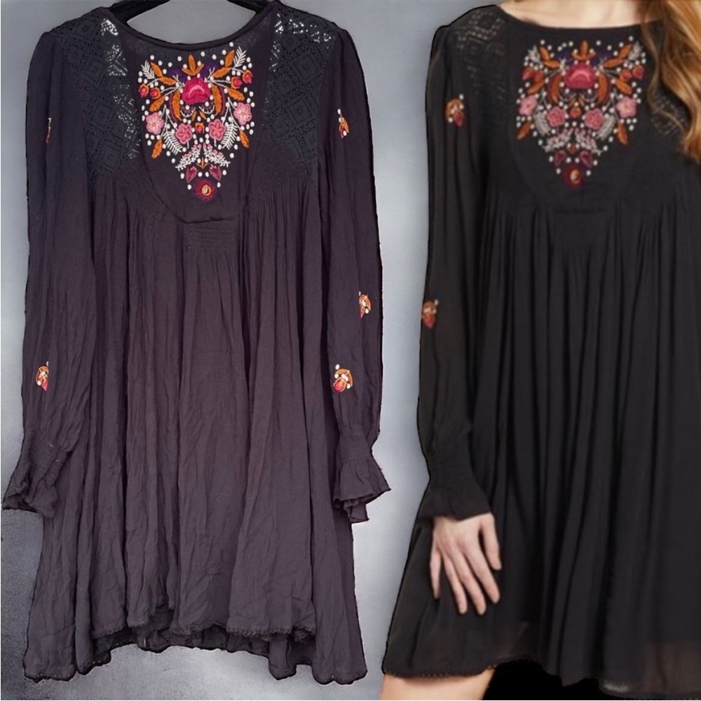 Free People ~ Mohave Embroidered Mini Dress | Size Large